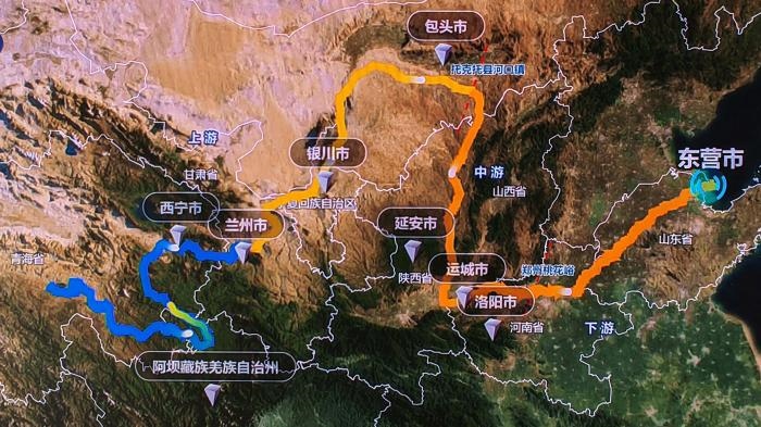 △黃河發(fā)源于青藏高原，呈“幾”字形流經(jīng)青海、四川、甘肅、寧夏、內(nèi)蒙古、山西、陜西、河南、山東9省區(qū)，全長5464公里。(資料圖)