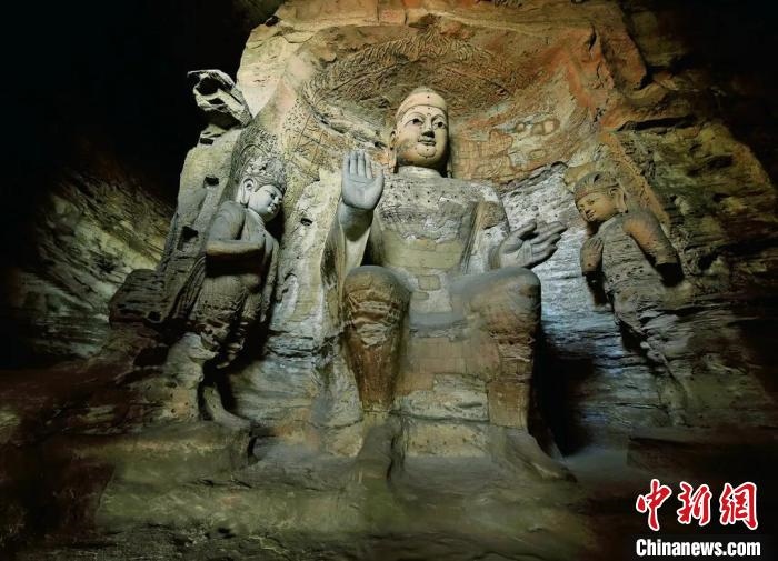 云岡石窟規(guī)模最大的洞窟第3窟。
