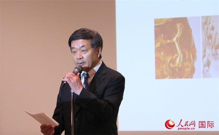 主辦方代表、富士美術館館長五木田聰致辭。（人民網 許可攝）