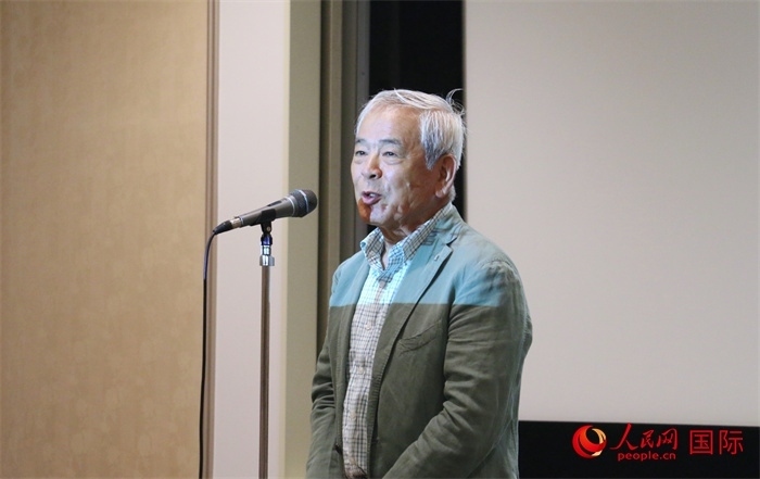 展覽名譽顧問、日本前文化廳長官青柳正規(guī)致辭。（人民網 許可攝）