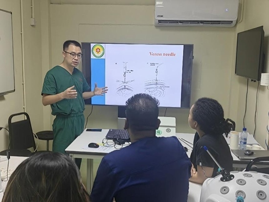 培訓(xùn)現(xiàn)場。第18期援圭亞那醫(yī)療隊供圖