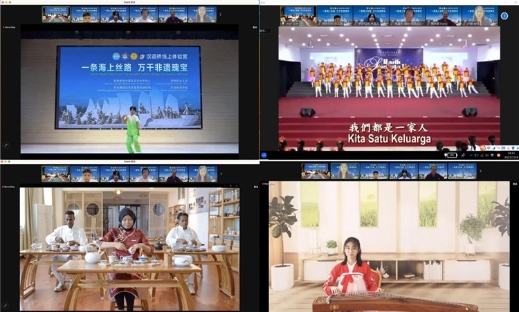 圖為開營(yíng)儀式上兩國營(yíng)員表演精彩節(jié)目。黎明職業(yè)大學(xué)供圖