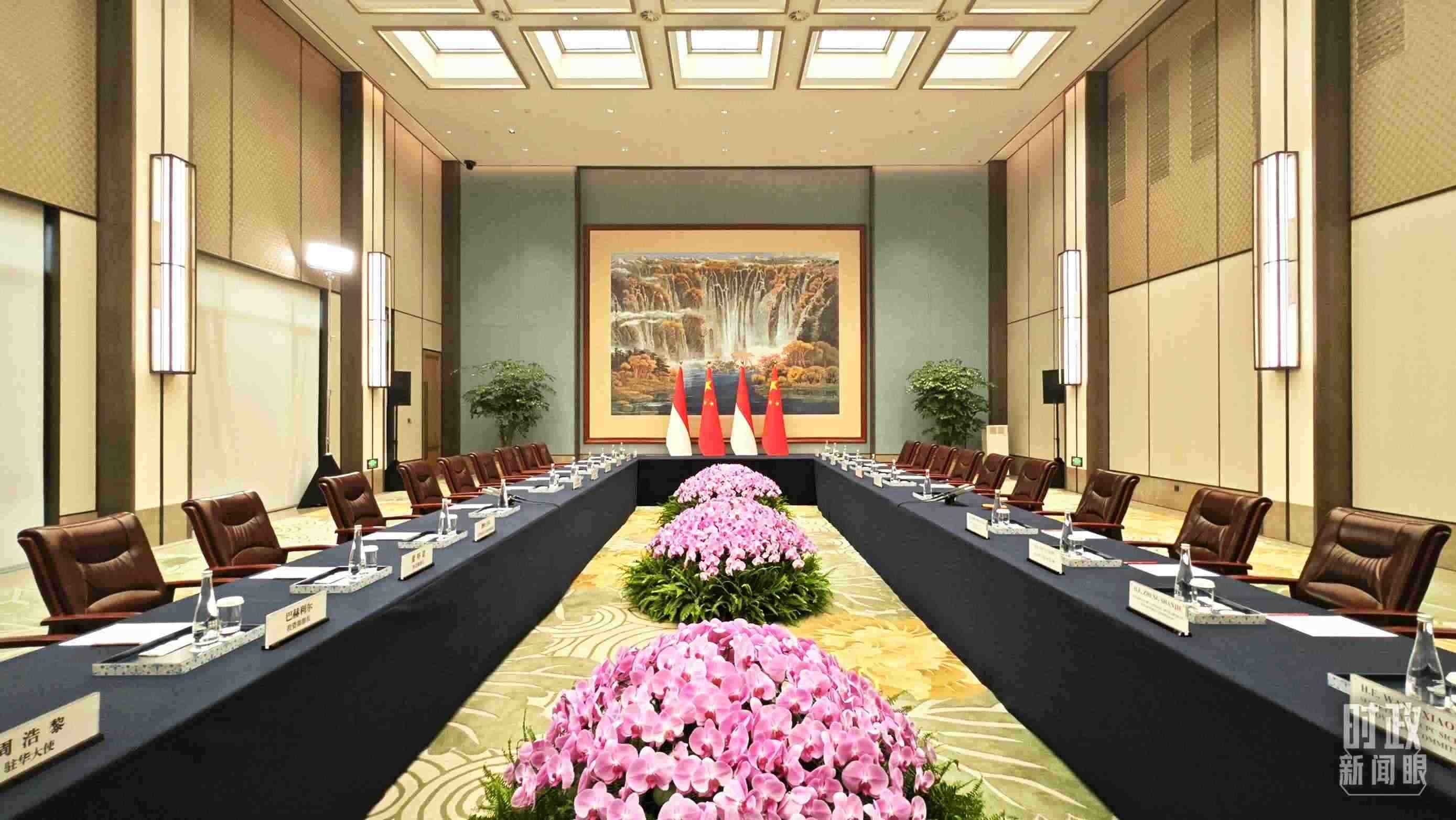 中印尼兩國元首在這里舉行會見。這是會見開始前的場景。（總臺央視記者許永松拍攝）