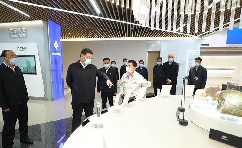 2023年4月12日，習(xí)近平總書(shū)記在廣東廣汽埃安新能源汽車股份有限公司考察。