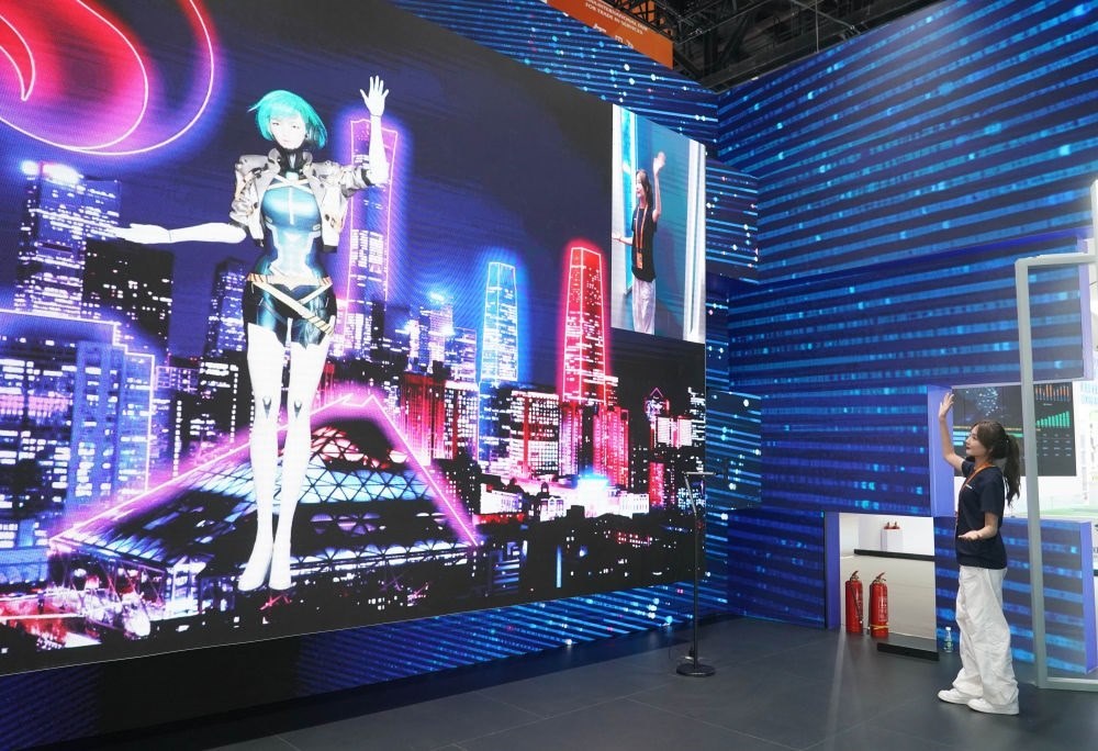這是9月1日在國(guó)家會(huì)議中心拍攝的一款數(shù)字人。新華社記者 任超 攝