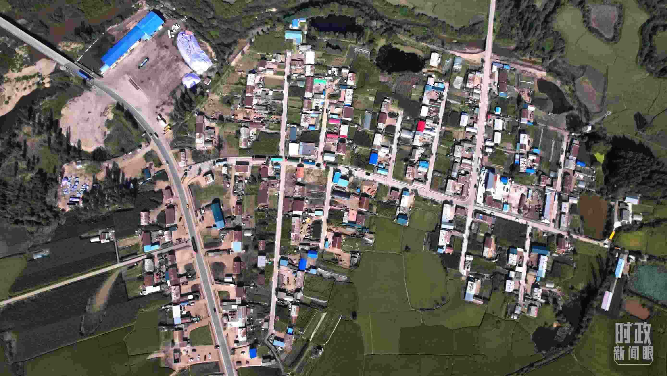 △9月7日，龍王廟村航拍。（總臺國廣記者李晉拍攝）