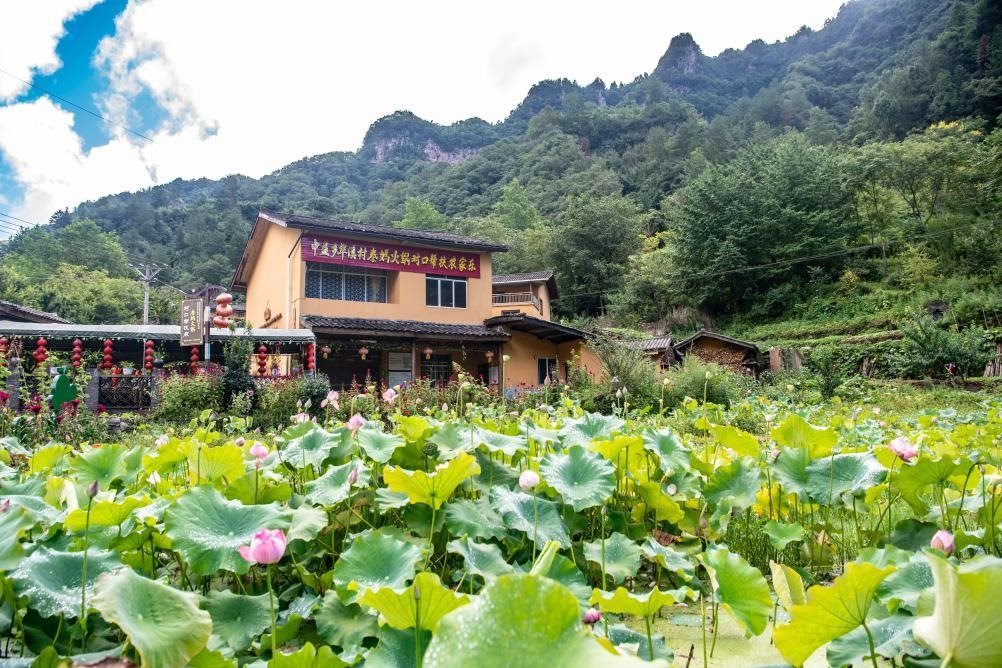 這是8月28日拍攝的華溪村村民開設的農家樂外景。新華社記者 唐奕 攝