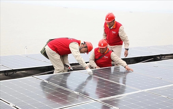 開山島微電網的投運建設。受訪者供圖