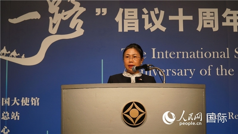老撾駐日大使安拉萬(wàn)發(fā)言。人民網(wǎng) 蔣曉辰攝