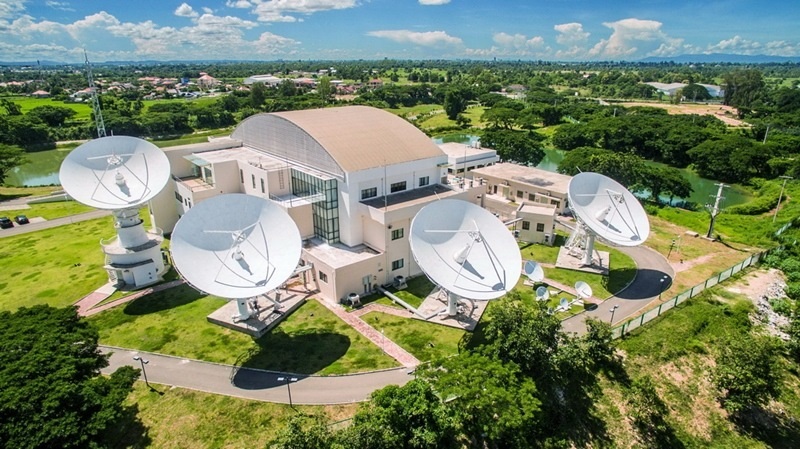 2016年8月1日拍攝的老撾首都萬象的老撾一號通信衛(wèi)星地面站全景。