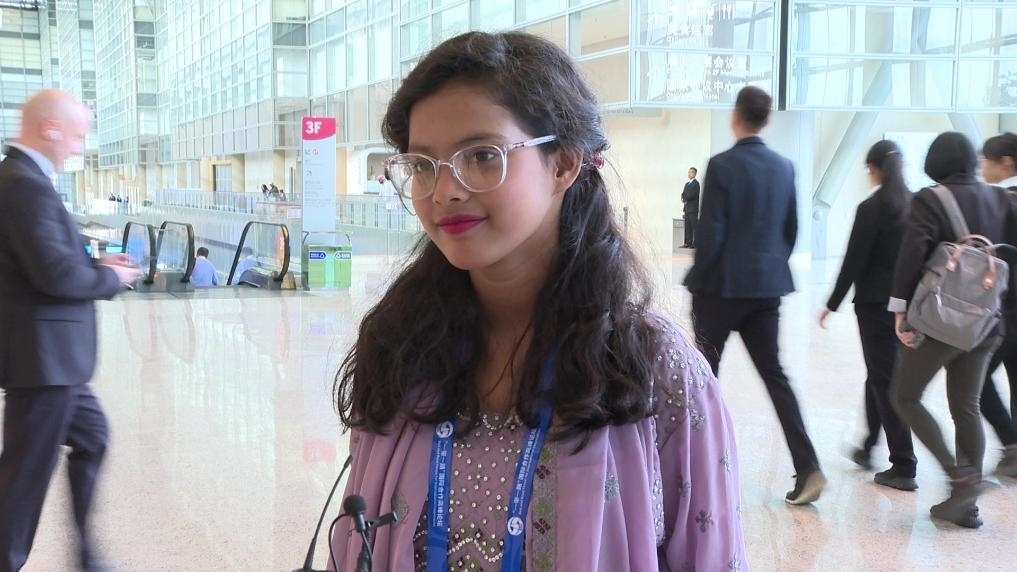 阿里法·沁在參加第三屆“一帶一路”國際合作高峰論壇民心相通專題論壇后接受記者采訪。