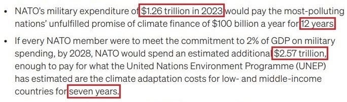 看看北約的“碳足跡”，就知道西方的氣候承諾有多扯