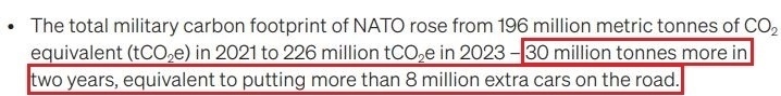 看看北約的“碳足跡”，就知道西方的氣候承諾有多扯