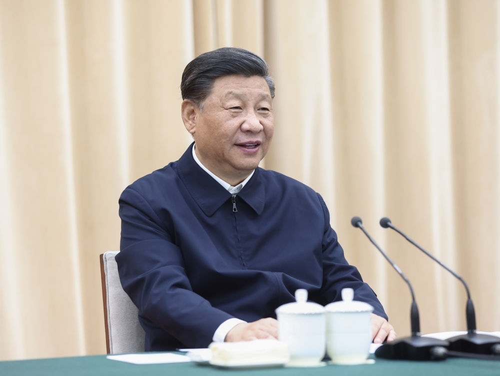 2021年5月14日上午，中共中央總書記、國家主席、中央軍委主席習(xí)近平在河南省南陽市主持召開推進南水北調(diào)后續(xù)工程高質(zhì)量發(fā)展座談會并發(fā)表重要講話。新華社記者 鞠鵬 攝