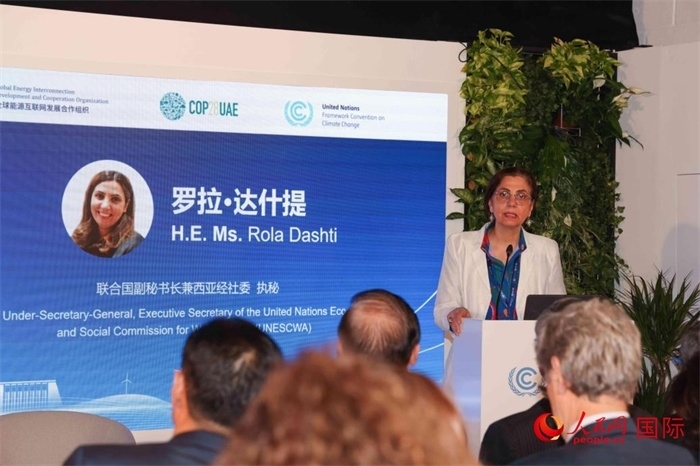 聯(lián)合國副秘書長兼西亞經(jīng)濟(jì)社會(huì)委員會(huì)執(zhí)行秘書羅拉·達(dá)什提致辭。人民網(wǎng)記者 任皓宇攝
