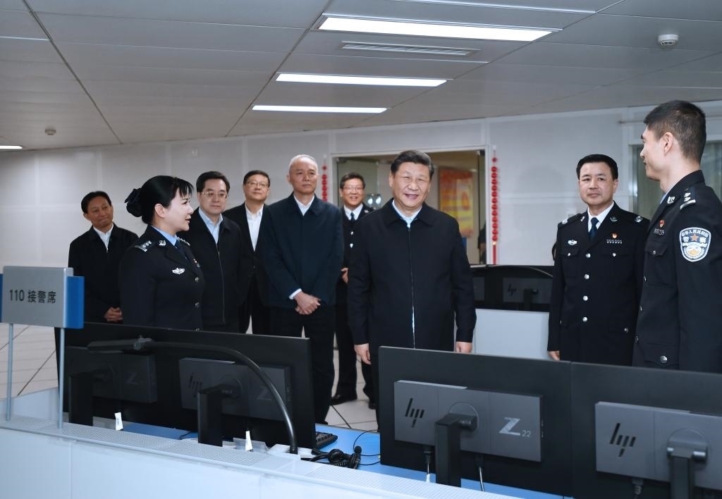 2019年2月1日上午，習(xí)近平總書記在北京市公安局看望慰問公安民警，并向全國廣大公安民警拜年。新華社記者 謝環(huán)馳 攝
