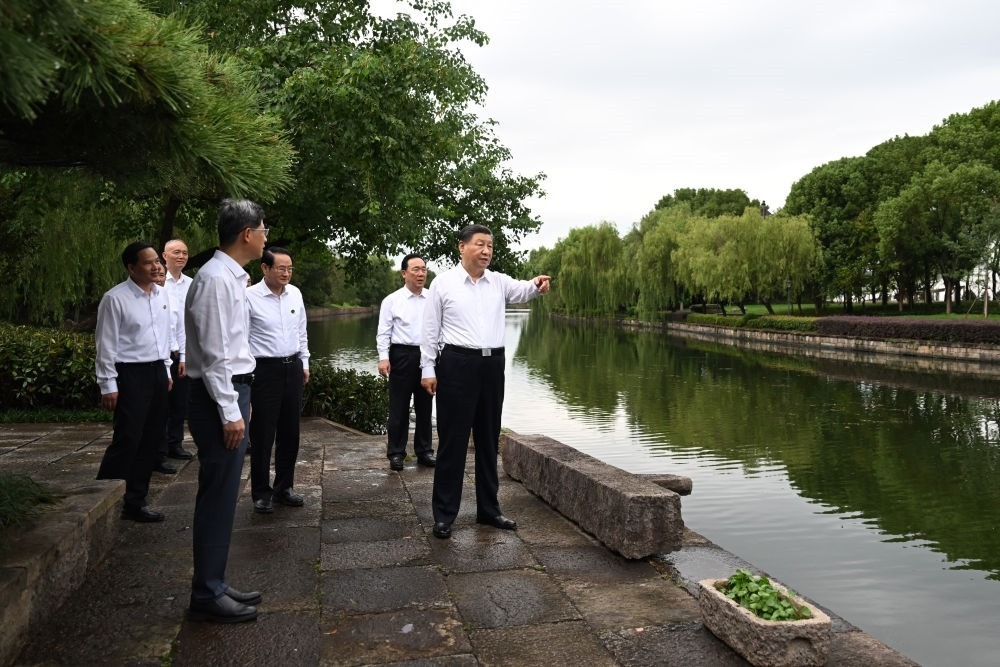 2023年9月20日下午，習(xí)近平在浙江省紹興市浙東運河文化園考察。新華社記者 謝環(huán)馳 攝