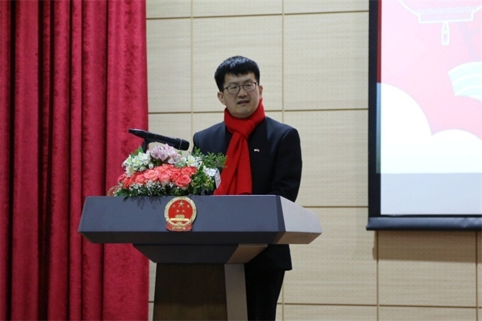 中國駐阿爾及利亞大使李健致辭。中國駐阿爾及利亞大使館供圖