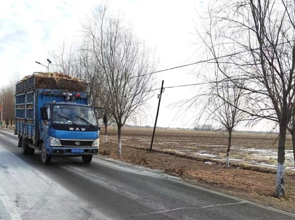 貨車行駛在公主嶺市農(nóng)村公路上。公主嶺市委宣傳部供圖