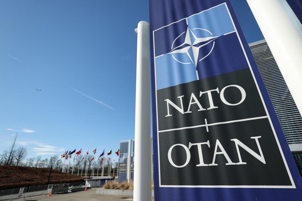 這是3月14日在比利時(shí)布魯塞爾拍攝的北約總部一角。新華社記者趙丁喆攝