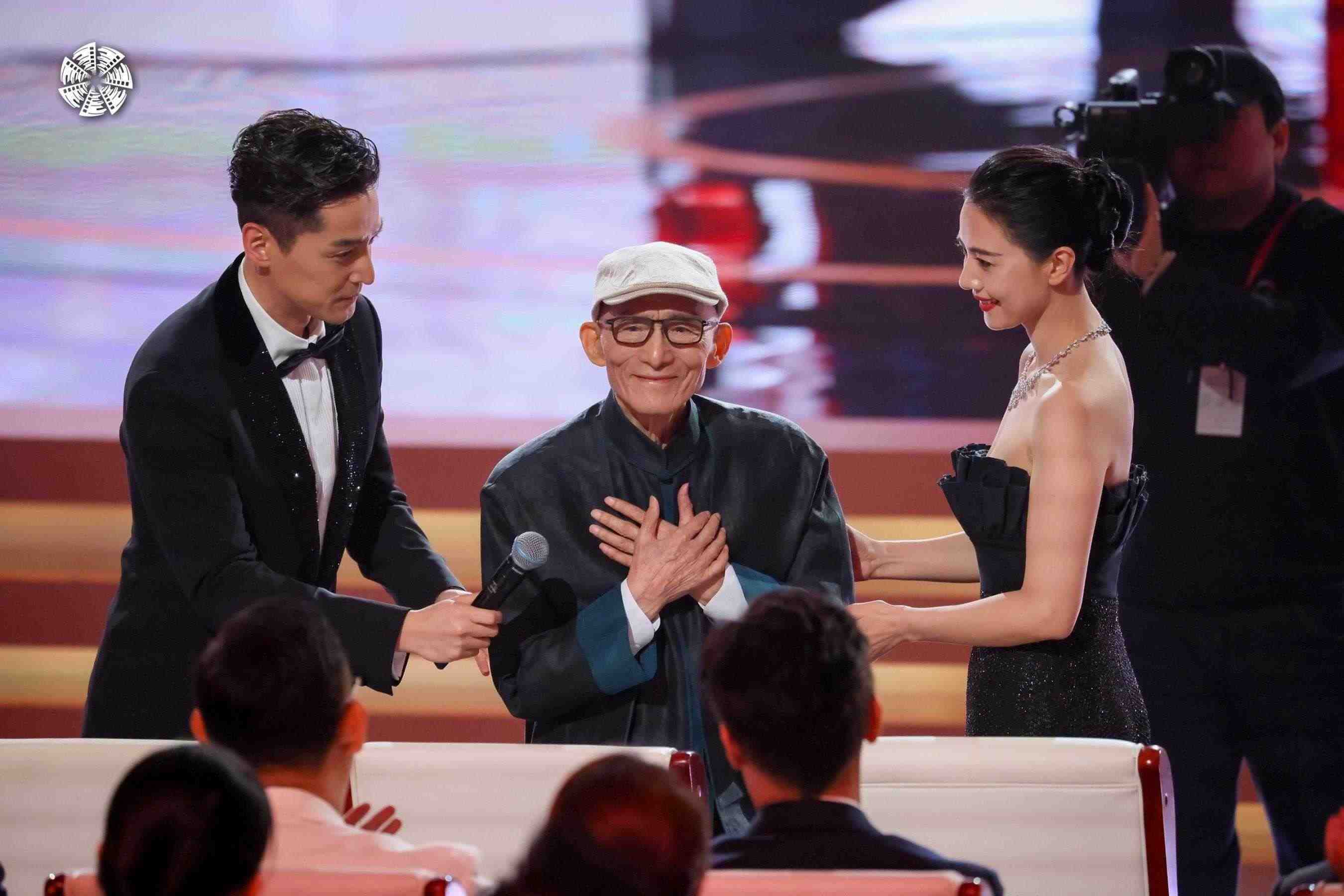 從左到右依次為演員胡歌，演員游本昌，演員高圓圓。主辦方供圖