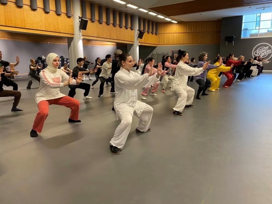 培訓(xùn)班學(xué)員學(xué)習(xí)太極拳。斯德哥爾摩中國文化中心供圖