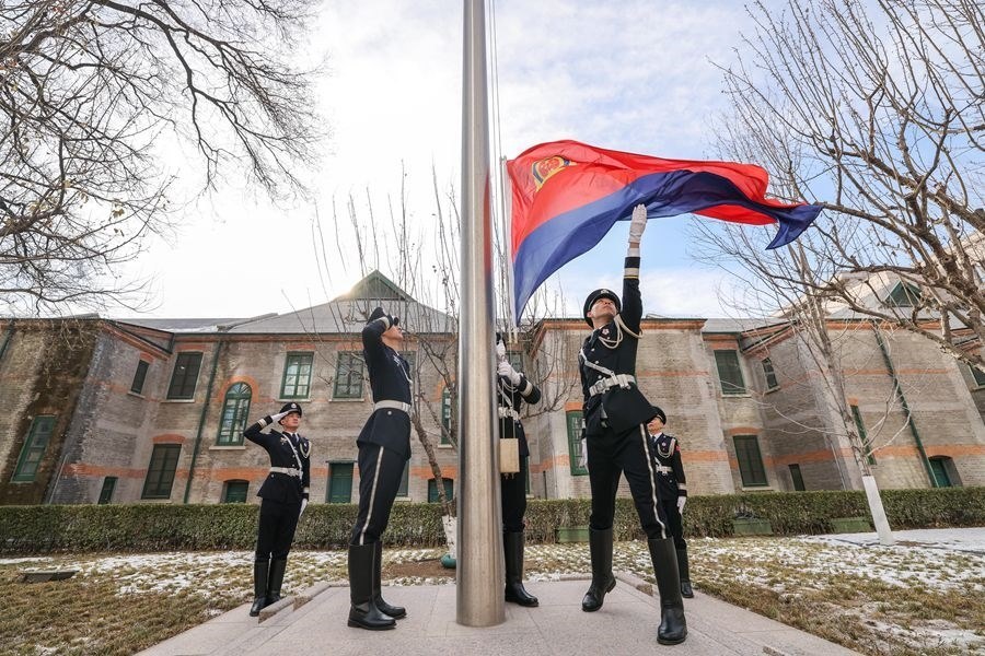 2024年1月10日，公安部舉行升警旗儀式，慶祝第四個(gè)中國人民警察節(jié)。新華社記者 殷剛 攝