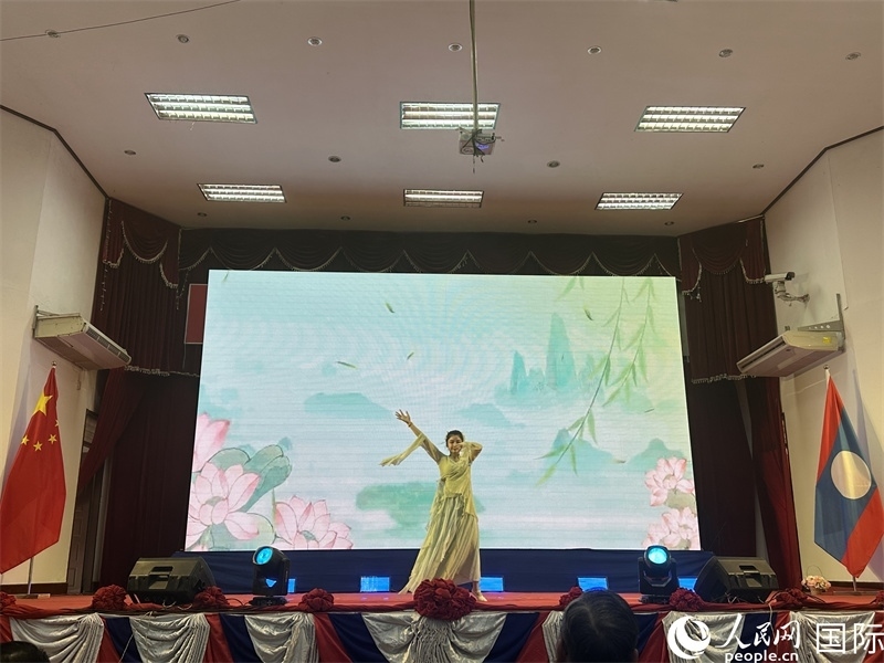 圖片：老撾選手參加第二十三屆漢語橋世界大學生中文比賽老撾賽區(qū)決賽。孫廣勇攝