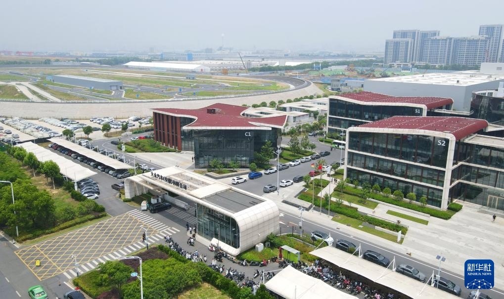 大眾汽車（安徽）有限公司外景（無人機照片，2024年6月7日攝）。新華社記者 郭晨 攝