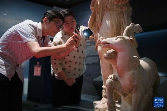 7月2日，安徽博物院工作人員在拍攝開(kāi)箱后的古希臘文物。新華社記者 張端 攝