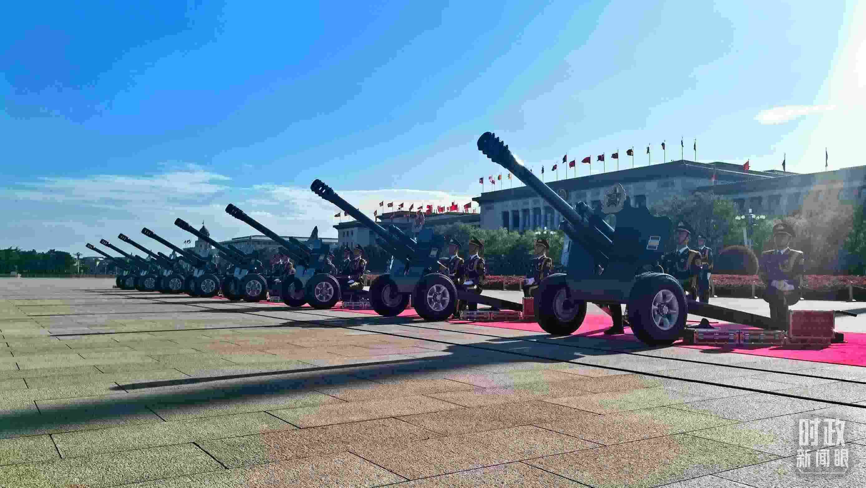 △天安門廣場的禮炮。（總臺央視記者王子杭拍攝）