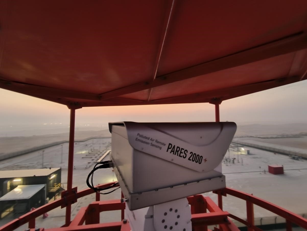 紅外線氣體監(jiān)測及智能預警系統(tǒng)主設備。振華石油供圖