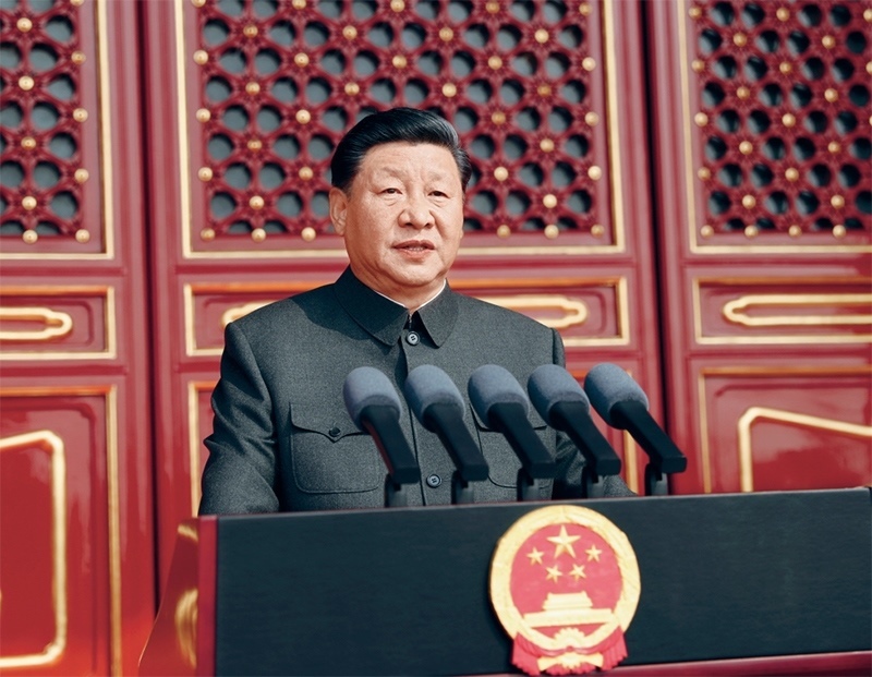 2019年10月1日，慶祝中華人民共和國成立70周年大會在北京天安門廣場隆重舉行。中共中央總書記、國家主席、中央軍委主席習(xí)近平發(fā)表重要講話。 新華社記者 鞠鵬/攝