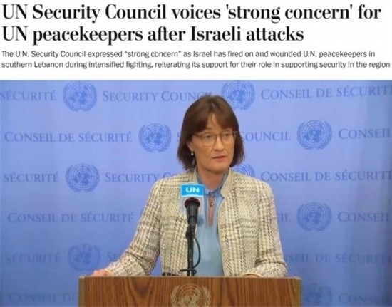 《華盛頓郵報(bào)》報(bào)道截圖（題圖為本月安理會(huì)輪值主席、瑞士常駐聯(lián)合國(guó)代表帕絲卡萊·貝里斯維爾）