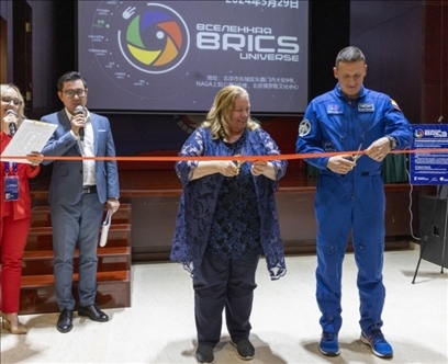 5月29日，“宇宙·金磚國(guó)家”圖片巡回展在北京舉辦。 北京俄羅斯文化中心供圖