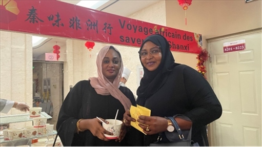 陜西涼皮+清真肉夾饃受到乍得友人歡迎。主辦方供圖