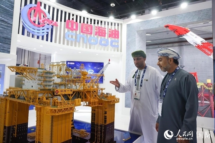 觀眾在中國海油展臺參觀。人民網(wǎng)記者 任皓宇攝