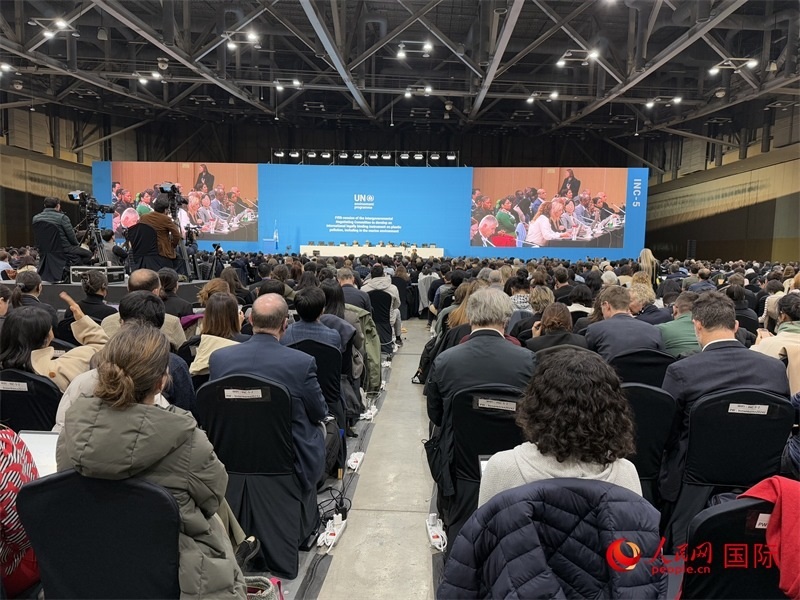 圖為塑料污染政府間談判委員會第五次會議現場。人民網記者 莽九晨攝