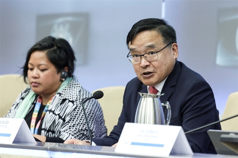 中國(guó)駐意大利大使賈桂德向與會(huì)者闡述全球發(fā)展倡議的深刻內(nèi)涵。主辦方供圖