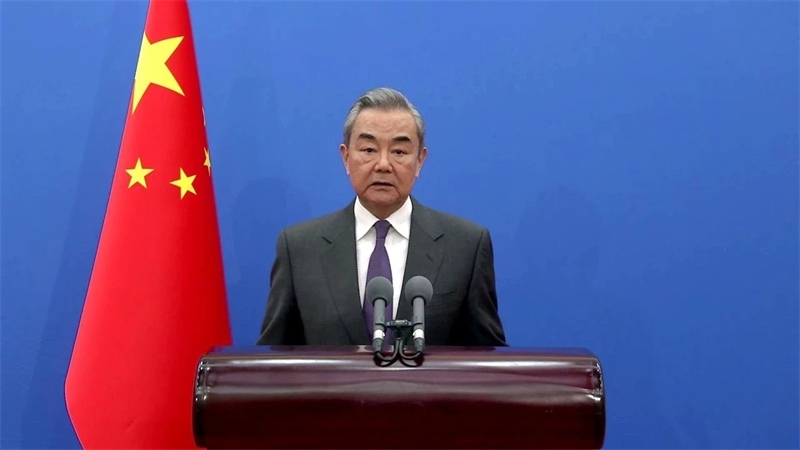 中共中央政治局委員、中央外辦主任王毅發(fā)表視頻致辭。主辦方供圖