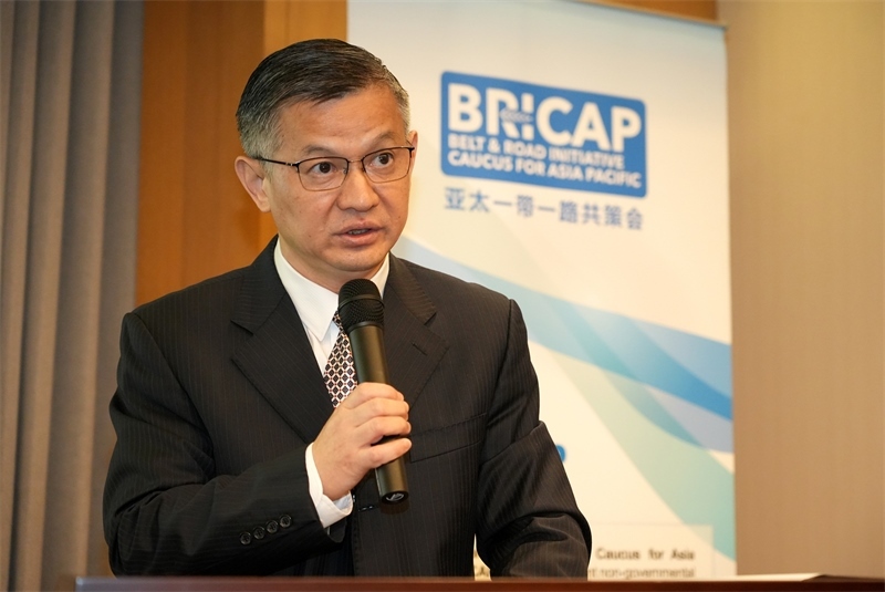 鄭學方作主旨演講。主辦方供圖