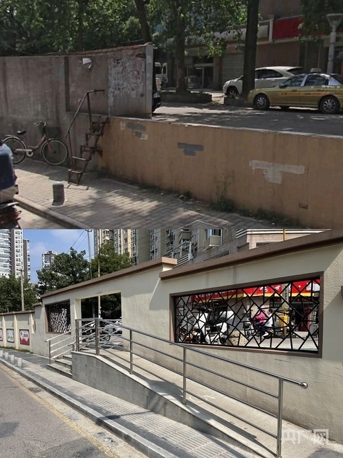 觀(guān)云路公眾參與示范街改造前后對(duì)比圖（央廣網(wǎng)發(fā) 王錫斐 制）