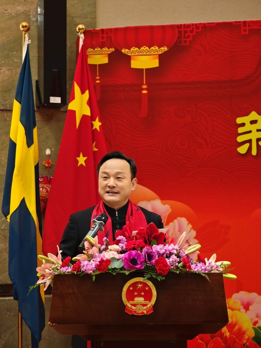 中國駐哥德堡總領(lǐng)事楊培棟致辭。中國駐哥德堡總領(lǐng)館供圖