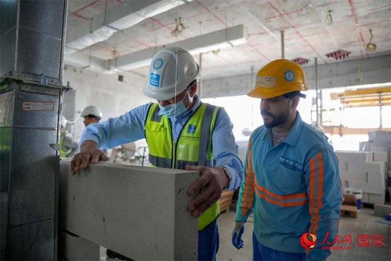 砌墻。人民網(wǎng)塔里克·易卜拉欣攝