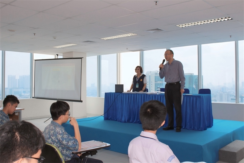 王思平參贊考前致辭。印尼雅加達(dá)華文教育協(xié)調(diào)機(jī)構(gòu)供圖