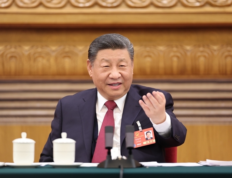 2025年3月5日下午，習近平總書記參加他所在的十四屆全國人大三次會議江蘇代表團審議。