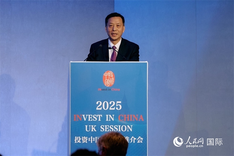 中國駐英國大使館經(jīng)濟(jì)商務(wù)公使余本林發(fā)表致辭。楊浩鵬攝