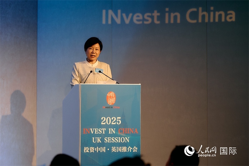 湖南省商務(wù)廳廳長龍小紅做商務(wù)工作情況推介。楊浩鵬攝。