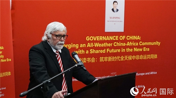 南部非洲科學、工程、技術(shù)、教育協(xié)會執(zhí)行副總裁楊煥嶺。人民網(wǎng) 劉暢攝