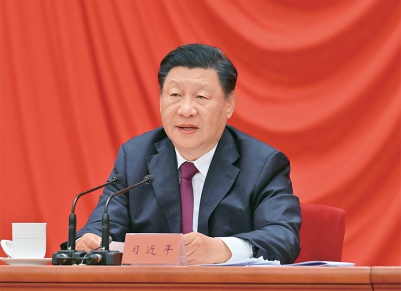 2022年5月10日，慶祝中國共產(chǎn)主義青年團(tuán)成立100周年大會(huì)在北京人民大會(huì)堂隆重舉行。中共中央總書記、國家主席、中央軍委主席習(xí)近平在大會(huì)上發(fā)表重要講話。 新華社記者 岳月偉/攝